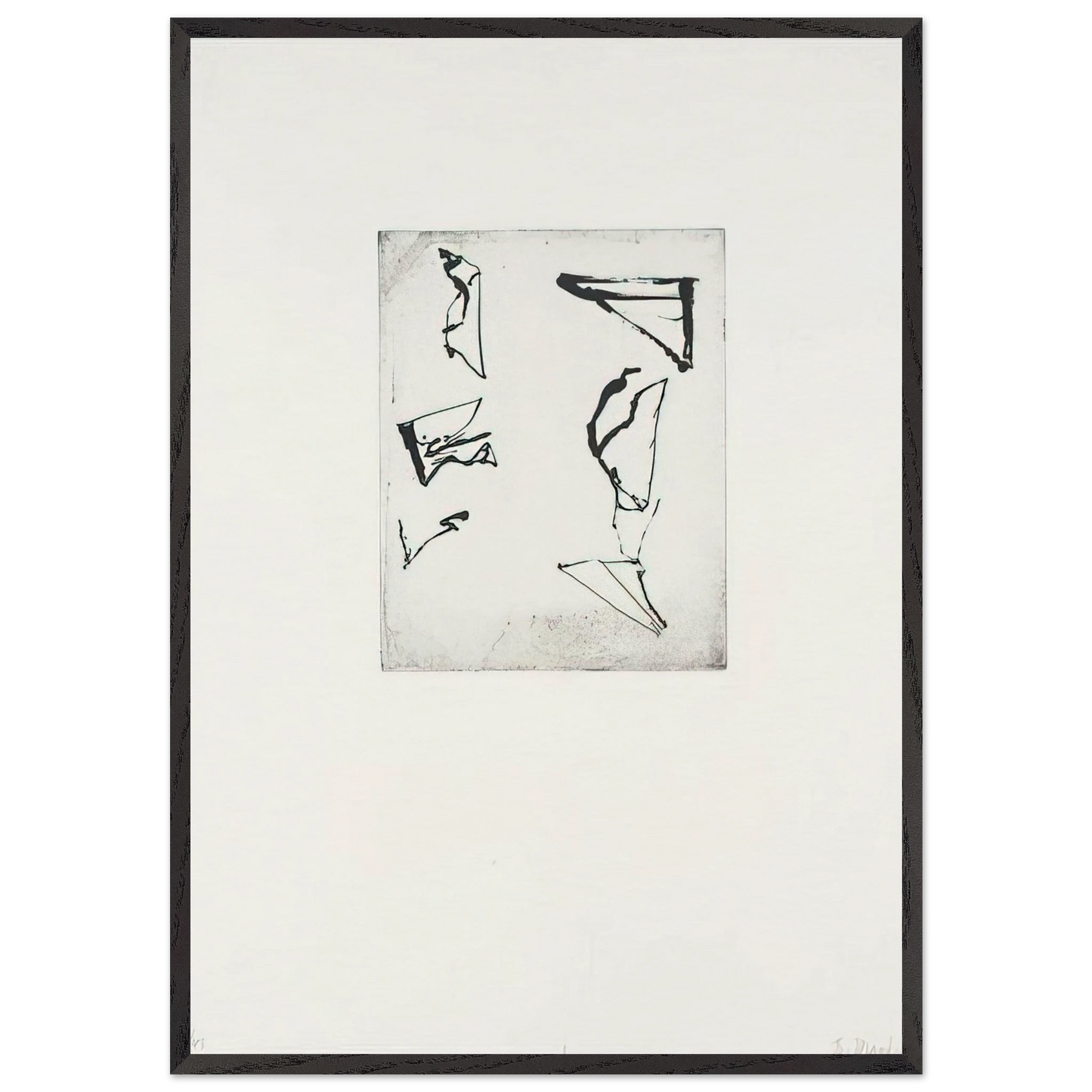 Etchings to Rexroth 1 - 1986 - Brice Marden 70x100 cm / 28x40 inches Framed Art Print – Black Wooden Frame