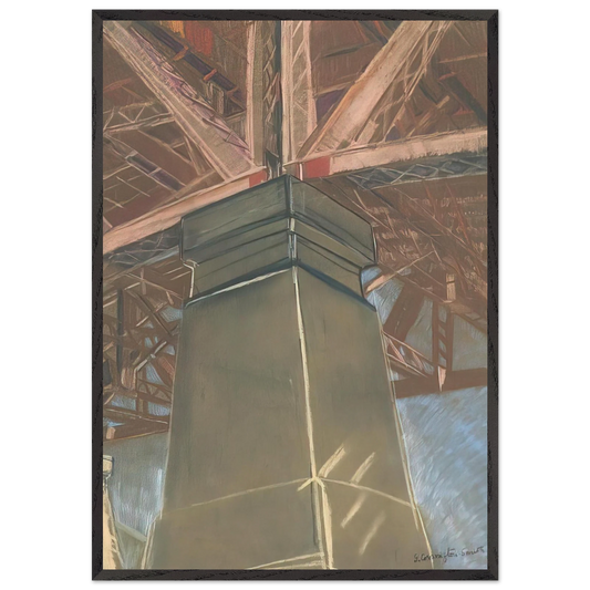 Bridge pillar - 1929 - Grace Cossington Smith 70x100 cm / 28x40 inches Framed Art Print – Black Wooden Frame
