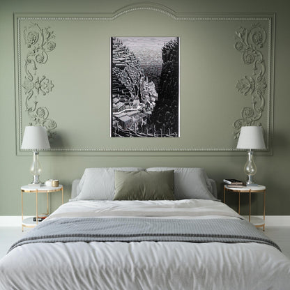 ATRANI COAST OF AMALFI 1 - MC Escher Brushed Aluminum Print - 70x100 cm / 28x40 inches | MC Escher Aluminum Print | MC Escher Prints