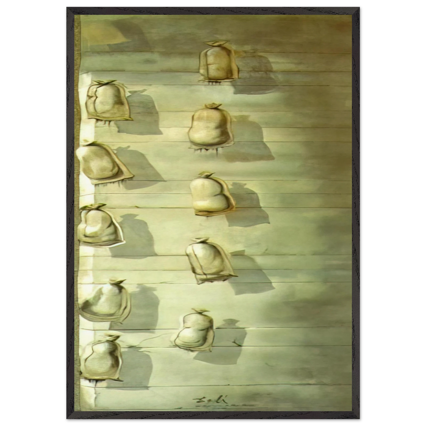 SET DESIGN FOR THE BALLET LOS SACOS DEL MOLINERO - Salvador Dali 70x100 cm / 28x40 inches Framed Art Print – Black Wooden Frame