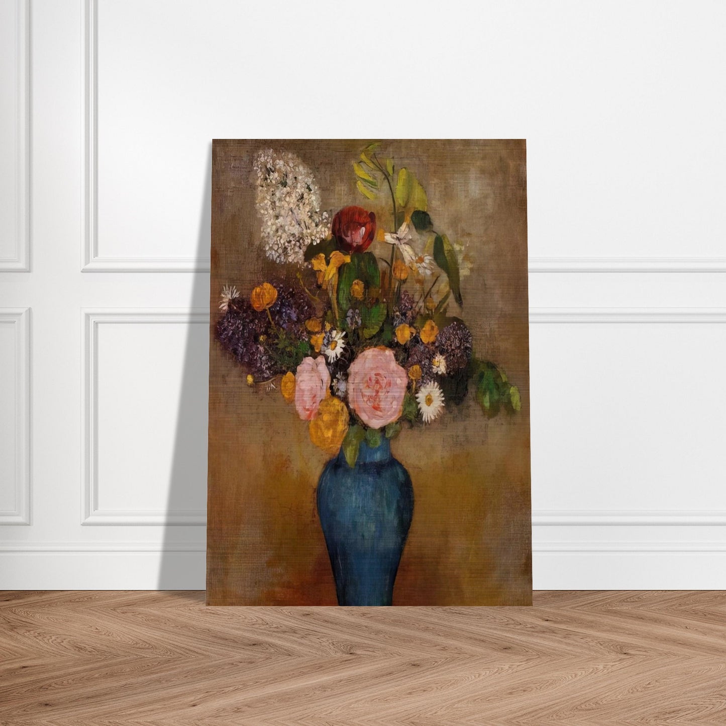 VASE OF FLOWERS 10 - Odilon Redon Brushed Aluminum Print - 70x100 cm / 28x40 inches | Odilon Redon Aluminum Print | Odilon Redon Prints