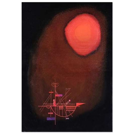 RED SUN AND SHIP - Wassily Kandinsky Brushed Aluminum Print - 70x100 cm / 28x40 inches | Wassily Kandinsky Aluminum Print | Wassily Kandinsky Prints