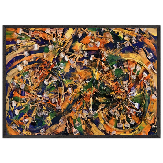 Wheels of Fortune - 1995 - Arman 70x100 cm / 28x40 inches Framed Art Print – Black Wooden Frame