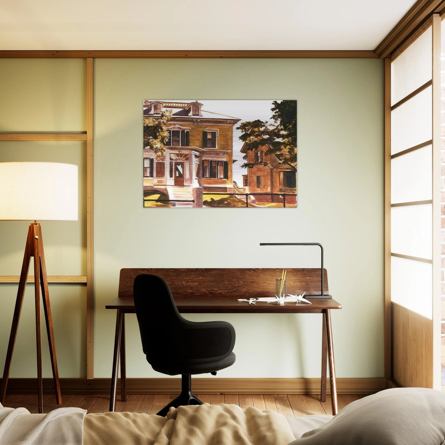 Davis House - Edward Hopper Brushed Aluminum Print - 70x100 cm / 28x40 inches | Edward Hopper Aluminum Print | Edward Hopper Prints