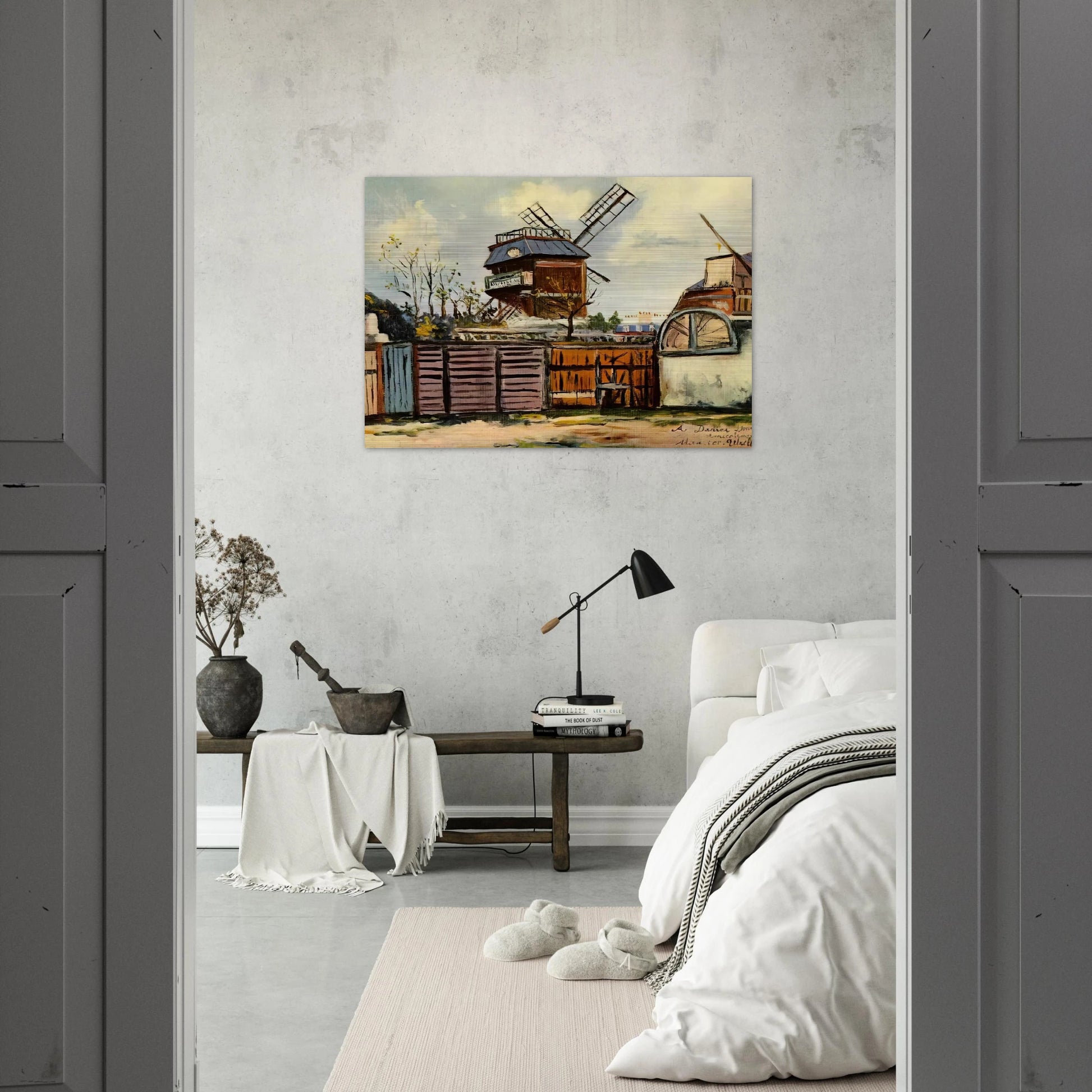 MOULIN DE LA GALETTE 6 - Maurice Utrillo Brushed Aluminum Print - 70x100 cm / 28x40 inches | Maurice Utrillo Aluminum Print | Maurice Utrillo Prints
