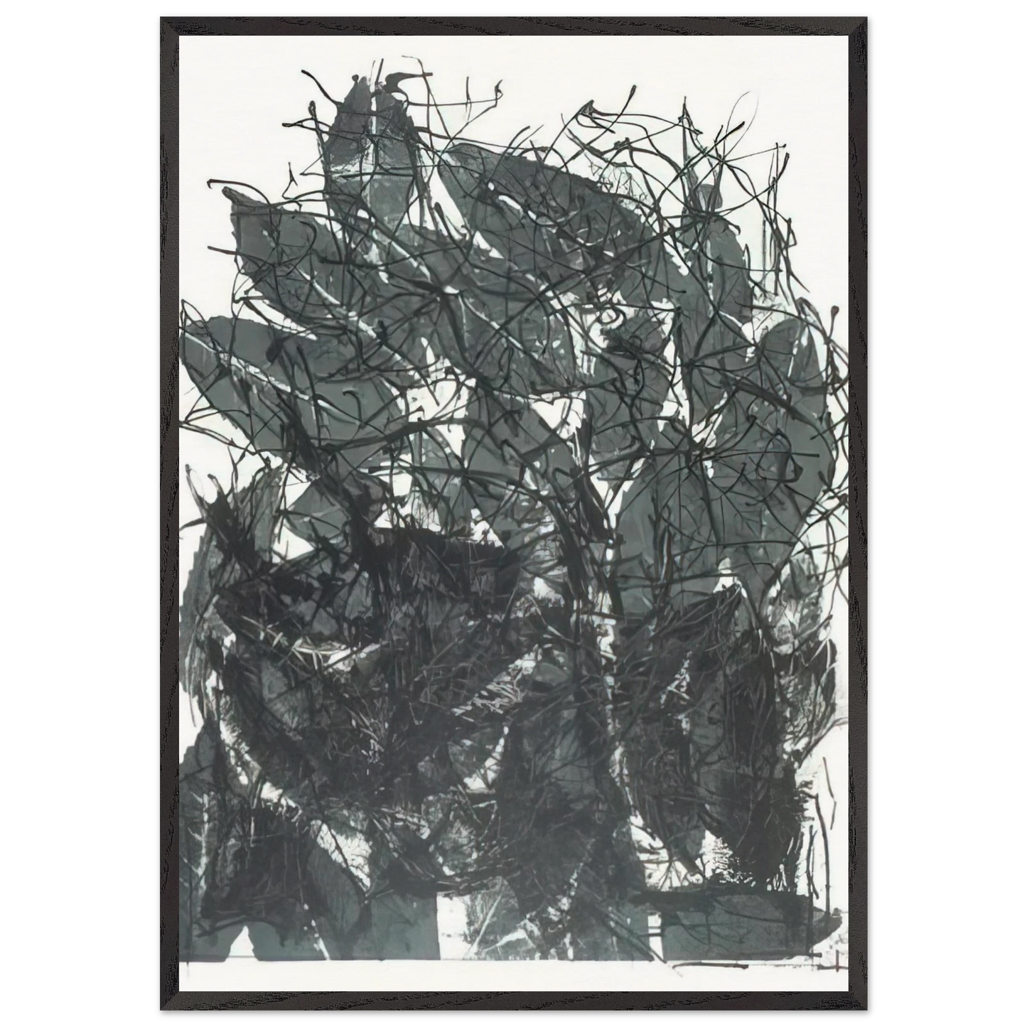 Leaves I - Jean-Paul Riopelle 70x100 cm / 28x40 inches Framed Art Print – Black Wooden Frame