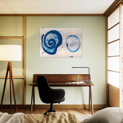 Composition  Blue Balls  - Sam Francis Brushed Aluminum Print - 70x100 cm / 28x40 inches | Sam Francis Aluminum Print | Sam Francis Prints