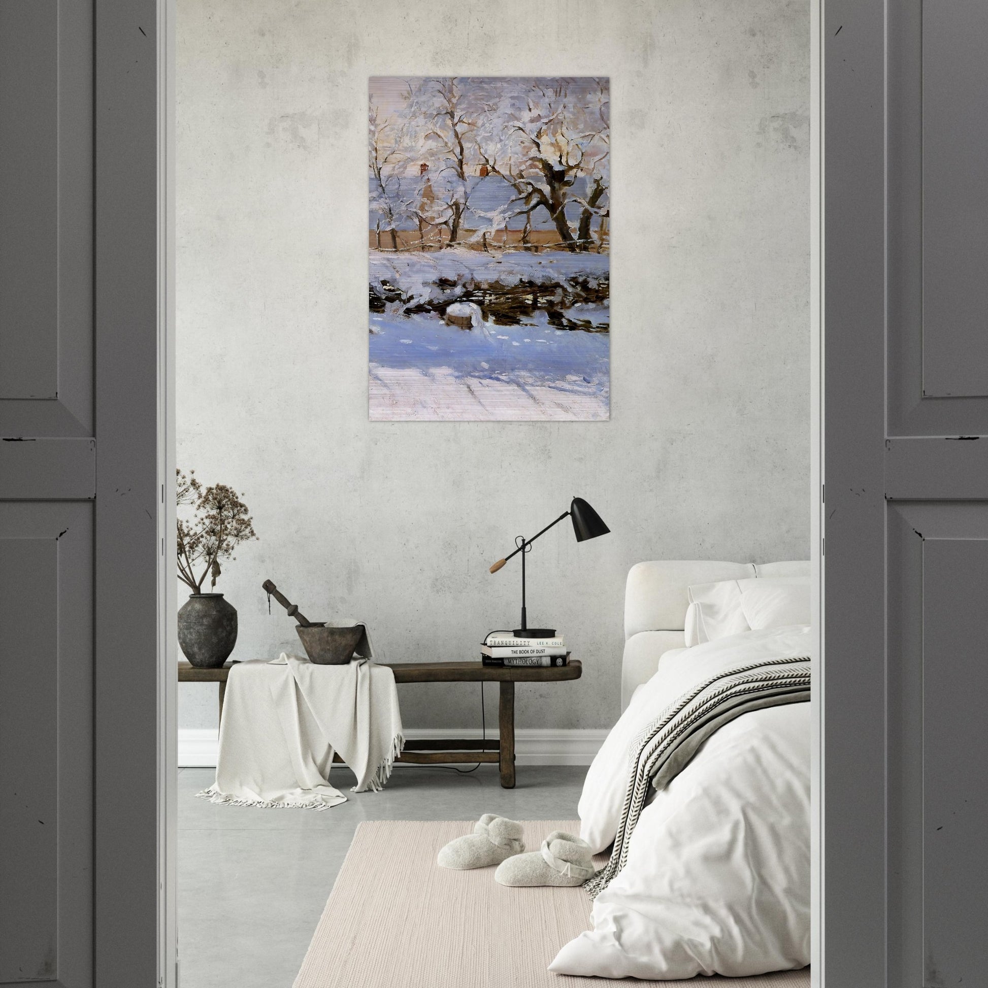 The Magpie - claude monet Brushed Aluminum Print - 70x100 cm / 28x40 inches | claude monet Aluminum Print | claude monet Prints