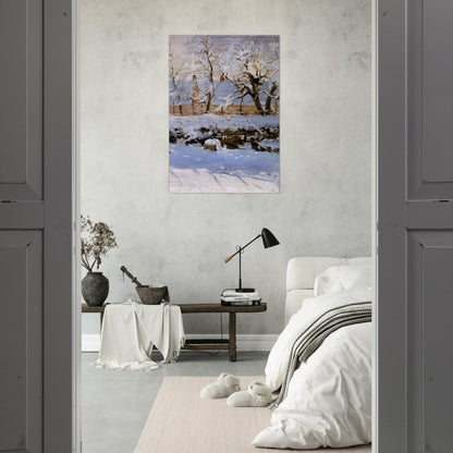 The Magpie - claude monet Brushed Aluminum Print - 70x100 cm / 28x40 inches | claude monet Aluminum Print | claude monet Prints