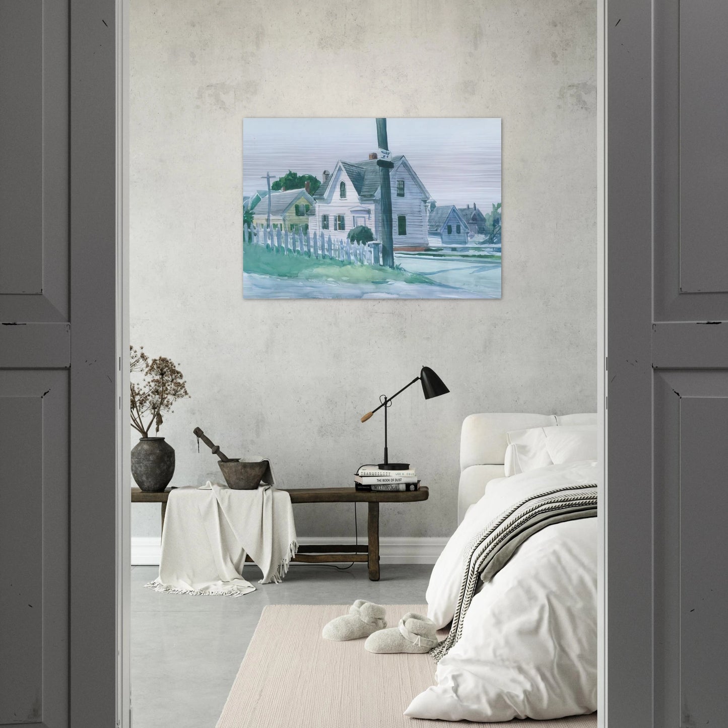 White House with Dormer Window - Edward Hopper Brushed Aluminum Print - 70x100 cm / 28x40 inches | Edward Hopper Aluminum Print | Edward Hopper Prints