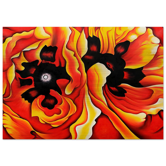 Oriental Poppies II - Georgia O'Keeffe Brushed Aluminum Print - 70x100 cm / 28x40 inches | Georgia O'Keeffe Aluminum Print | Georgia O'Keeffe Prints