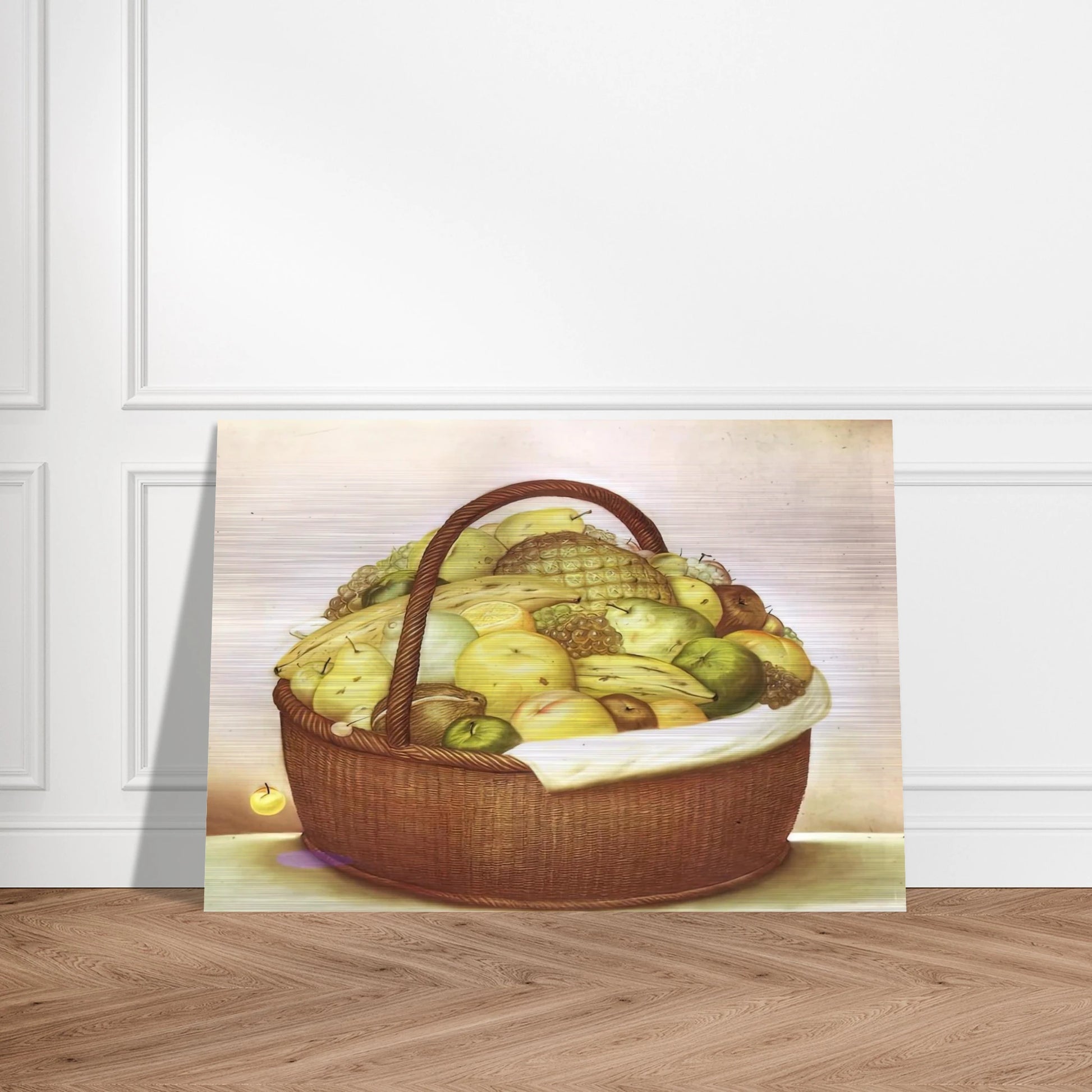 FRUIT BASKET - Fernando Botero Brushed Aluminum Print - 70x100 cm / 28x40 inches | Fernando Botero Aluminum Print | Fernando Botero Prints