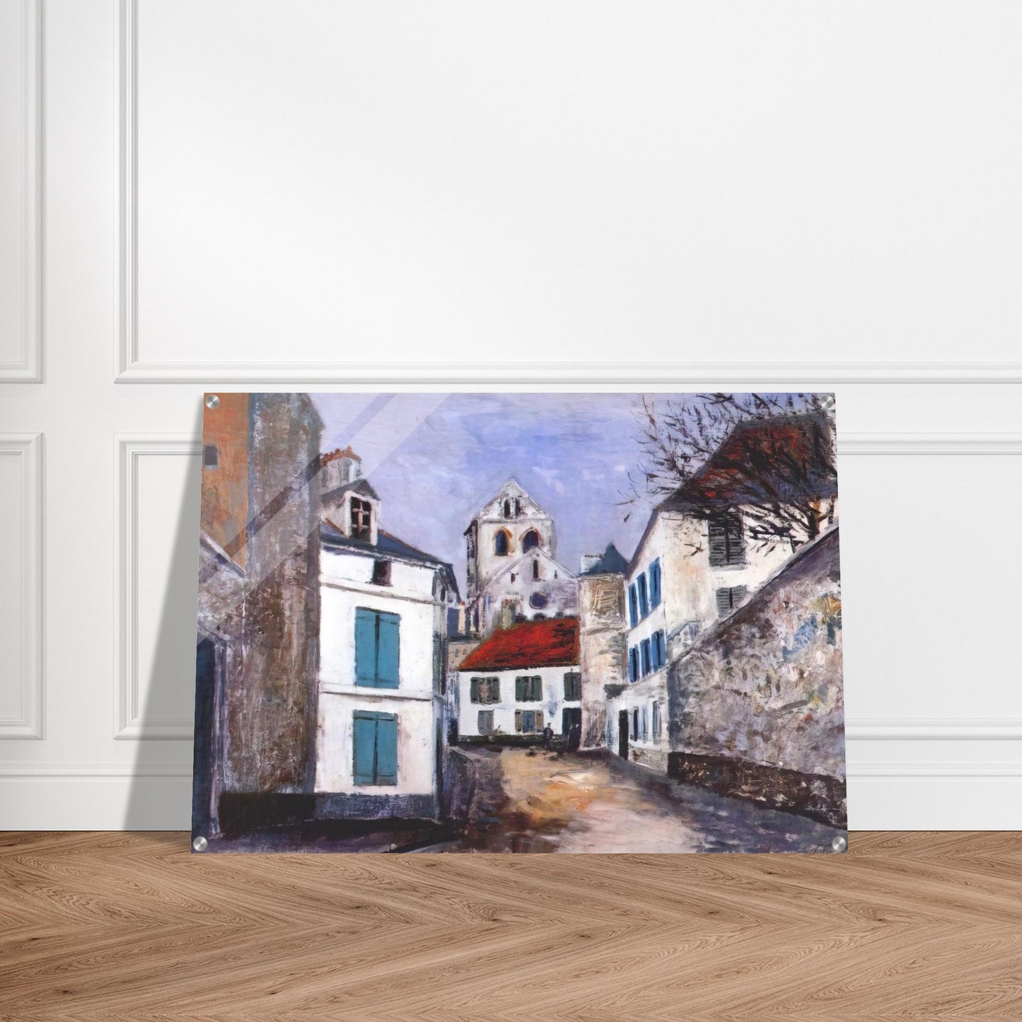 VILLAGE STREET - Maurice Utrillo Acrylic Print - 70x100 cm / 28x40″ inches | Maurice Utrillo Wall Art | Maurice Utrillo Prints