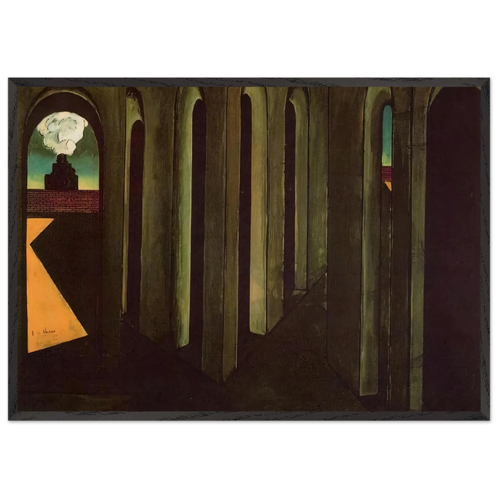 THE ANXIOUS JOURNEY 1913 - Giorgio de Chirico 70x100 cm / 28x40 inches Framed Art Print – Black Wooden Frame