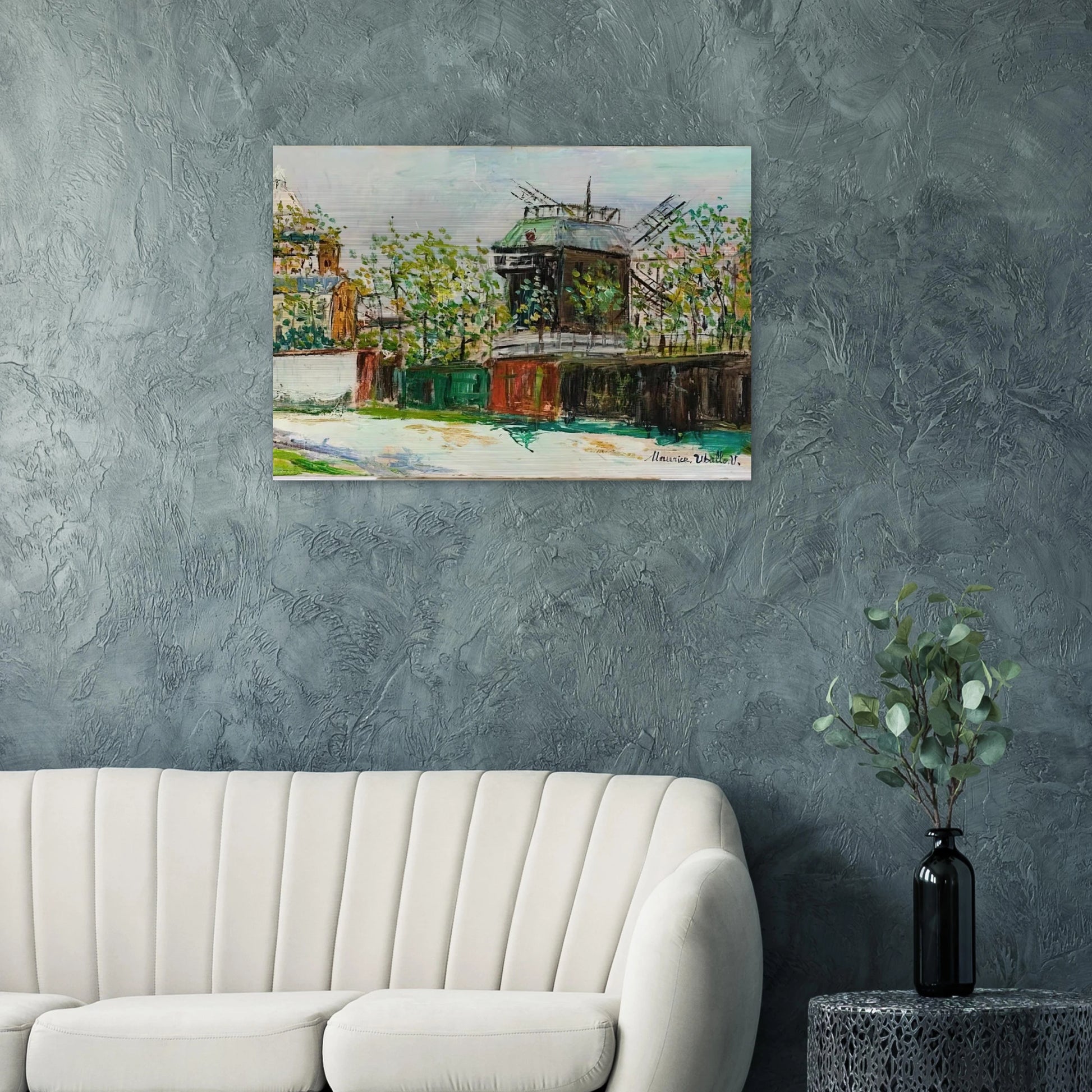 MOULIN DE LA GALETTE 4 - Maurice Utrillo Brushed Aluminum Print - 70x100 cm / 28x40 inches | Maurice Utrillo Aluminum Print | Maurice Utrillo Prints