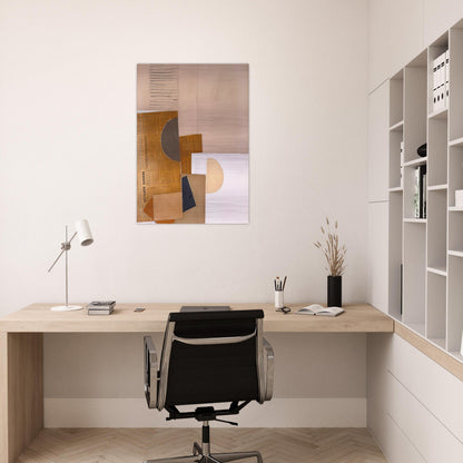 Abstract in White, Grey and Ochre - 1949 - Victor Pasmore Brushed Aluminum Print - 70x100 cm / 28x40 inches | Victor Pasmore Aluminum Print | Victor Pasmore Prints
