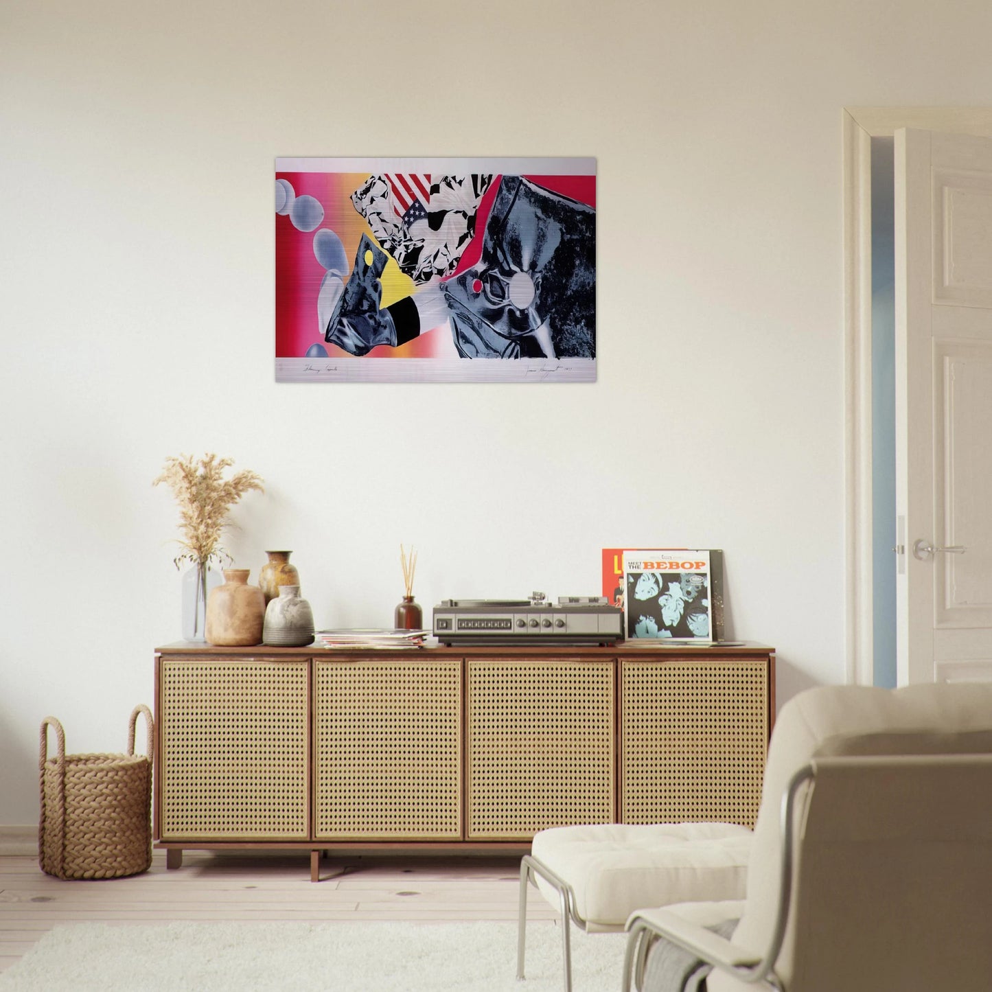 Flamingo Capsule - James Rosenquist Brushed Aluminum Print - 70x100 cm / 28x40 inches | James Rosenquist Aluminum Print | James Rosenquist Prints