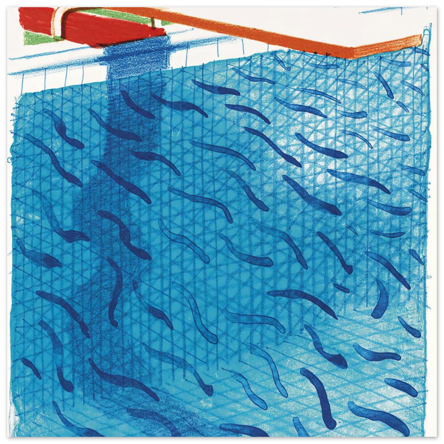 David Hockney - David Hockney Wall art - 50x50 cm / 20x20 inches - Premium Wooden Framed Poster With Fine Art Paper-canvas - White frame