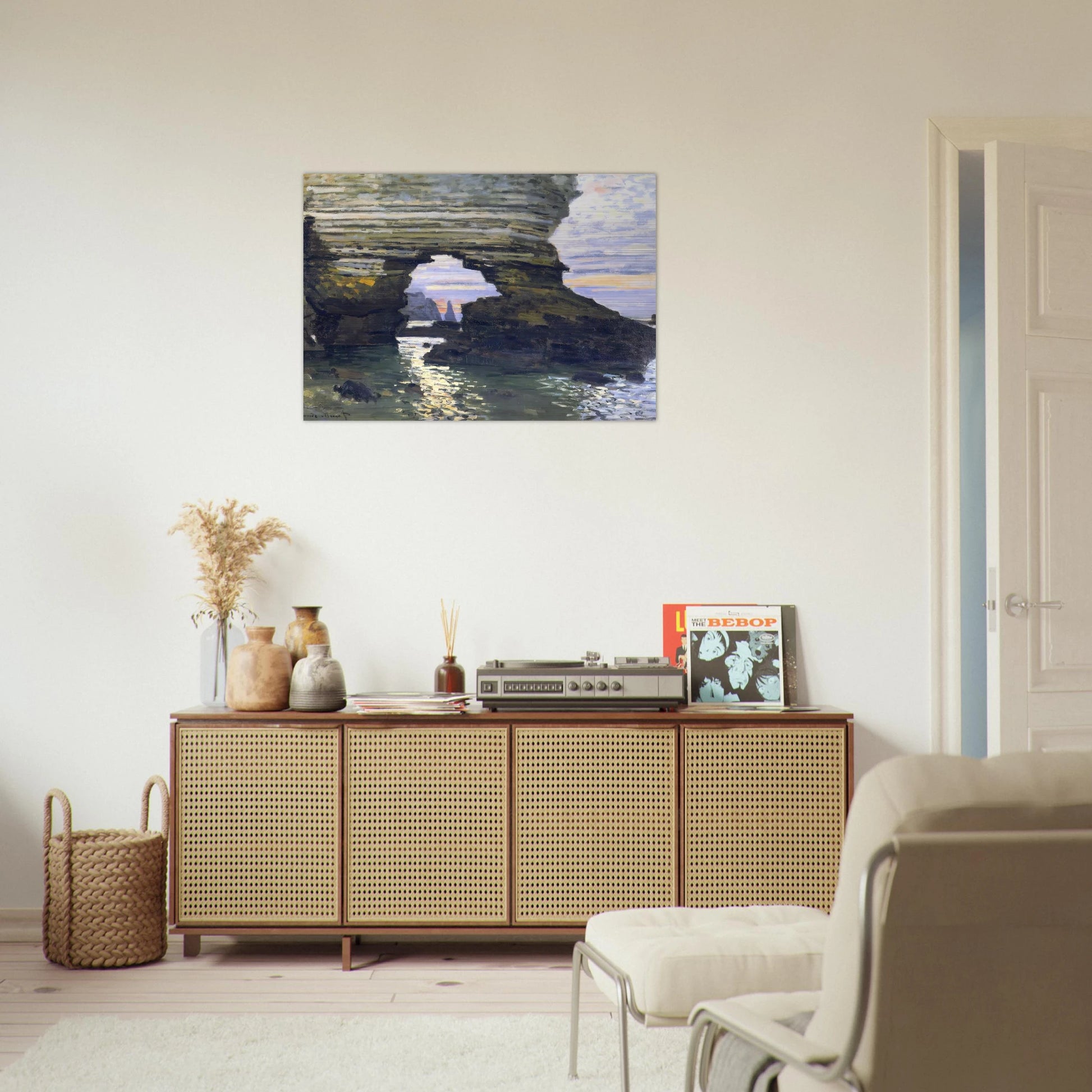 Port d `Amount Etretat - claude monet Brushed Aluminum Print - 70x100 cm / 28x40 inches | claude monet Aluminum Print | claude monet Prints