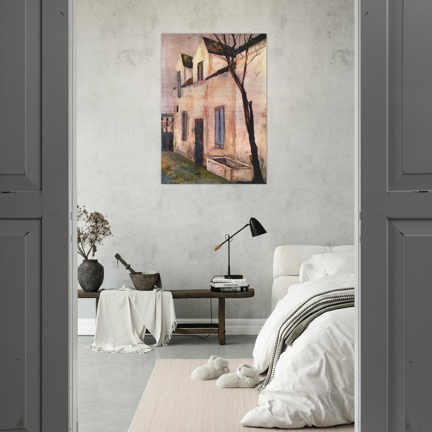 THE DEBRAY FARM - Maurice Utrillo Brushed Aluminum Print - 70x100 cm / 28x40 inches | Maurice Utrillo Aluminum Print | Maurice Utrillo Prints