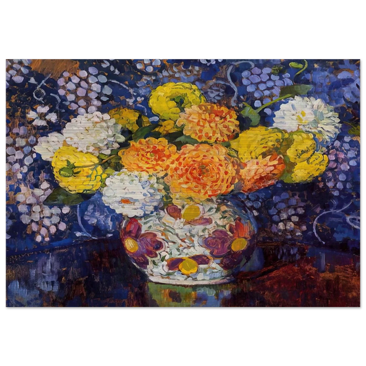 VASE OF FLOWERS 1907 - Theo van Rysselberghe Brushed Aluminum Print - 70x100 cm / 28x40 inches | Theo van Rysselberghe Aluminum Print | Theo van Rysselberghe Prints