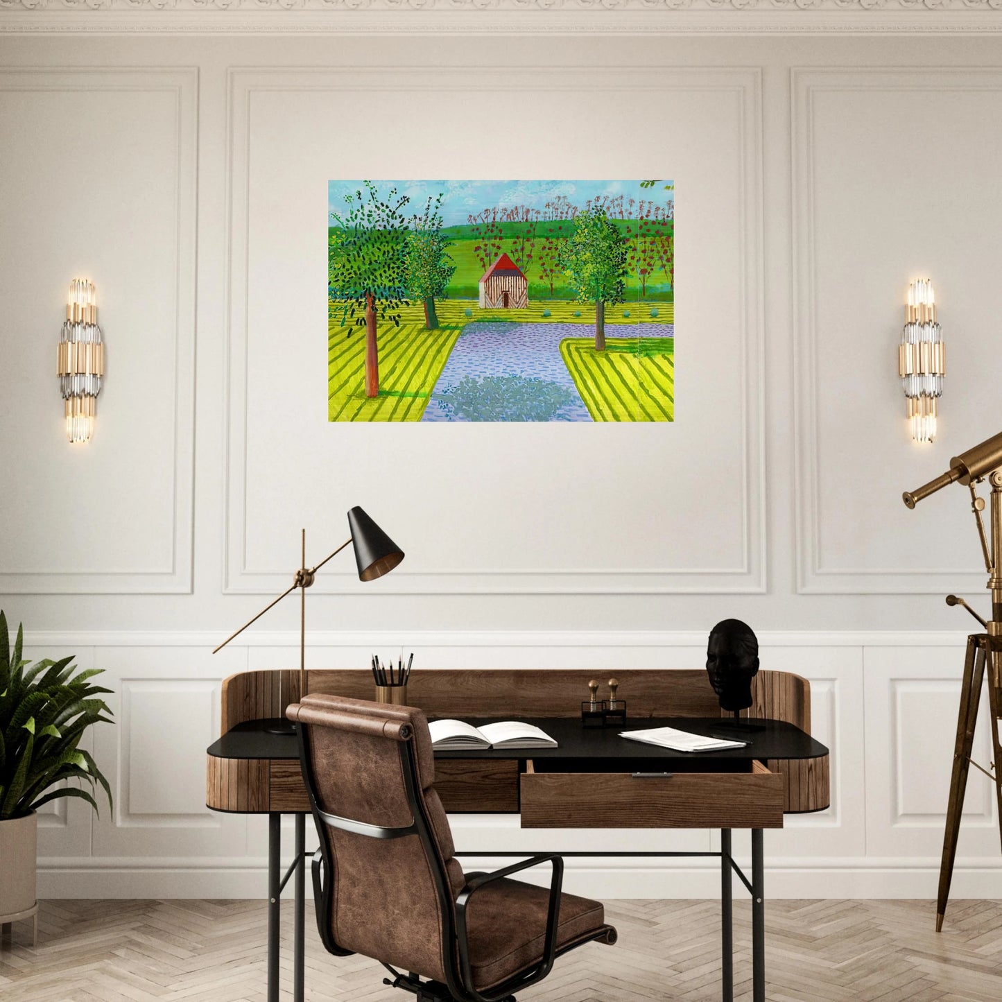 David Hockney - David Hockney Brushed Aluminum Print - 70x100 cm / 28x40 inches | David Hockney Aluminum Print | David Hockney Prints