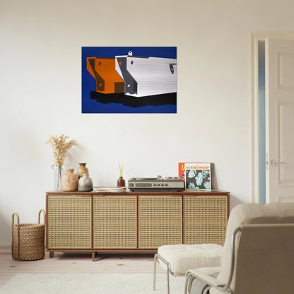 Mr. and Mrs. Moby Dick - Pop Art - Allan D Arcangelo Brushed Aluminum Print - 70x100 cm / 28x40 inches | Allan D Arcangelo Aluminum Print | Allan D Arcangelo Prints