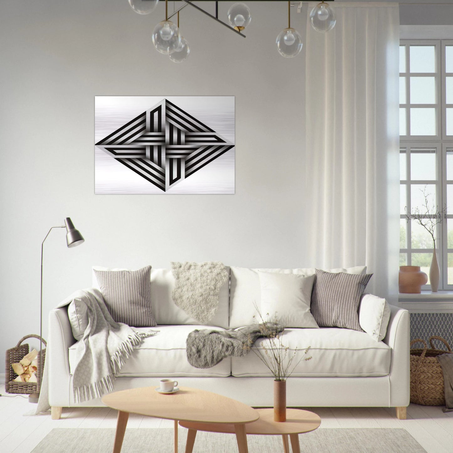 Kumo XV - 1973 - Omar Rayo Brushed Aluminum Print - 70x100 cm / 28x40 inches | Omar Rayo Aluminum Print | Omar Rayo Prints