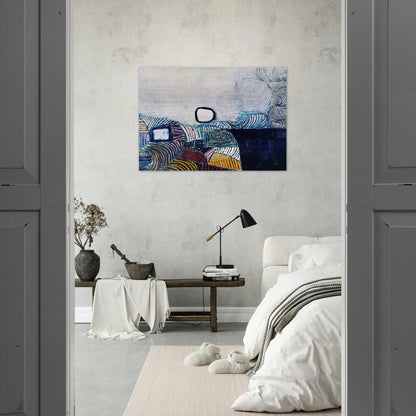 SPIRAL DEVELOPMENT IN GREEN VIOLET BLUE GOLD 1951 - Victor Pasmore Brushed Aluminum Print - 70x100 cm / 28x40 inches | Victor Pasmore Aluminum Print | Victor Pasmore Prints