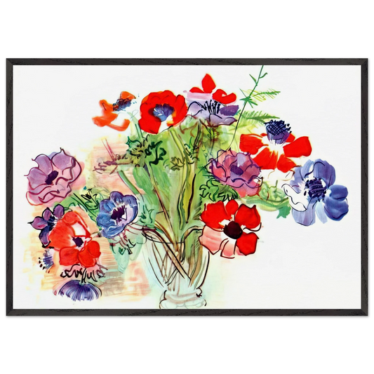 BOUQUET OF FLOWERS 1937 - Raoul Dufy 70x100 cm / 28x40 inches Framed Art Print – Black Wooden Frame