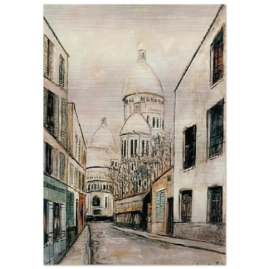 SACRE COEUR 1 - Maurice Utrillo Brushed Aluminum Print - 70x100 cm / 28x40 inches | Maurice Utrillo Aluminum Print | Maurice Utrillo Prints