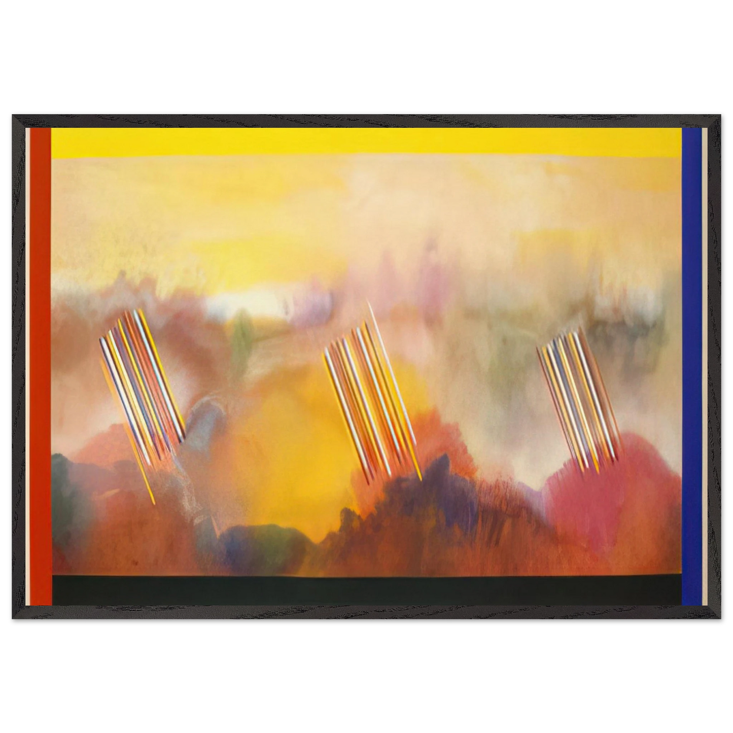 Younger than the Sun - 1990 - Ronnie Landfield 70x100 cm / 28x40 inches Framed Art Print – Black Wooden Frame
