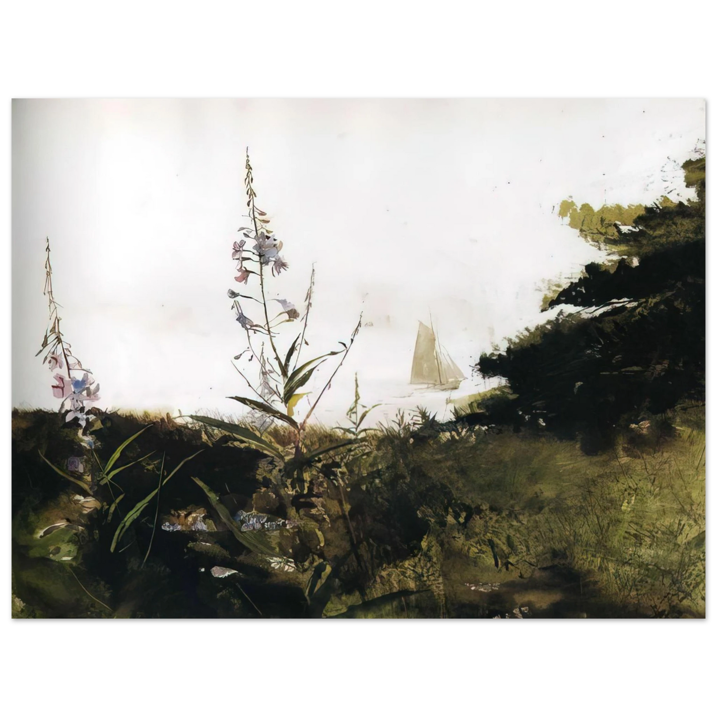 Andrew Wyeth - UNDER SAIL Wall Art - 21x29.7 cm / 8x12" - Fine Art Poster-canvas - -