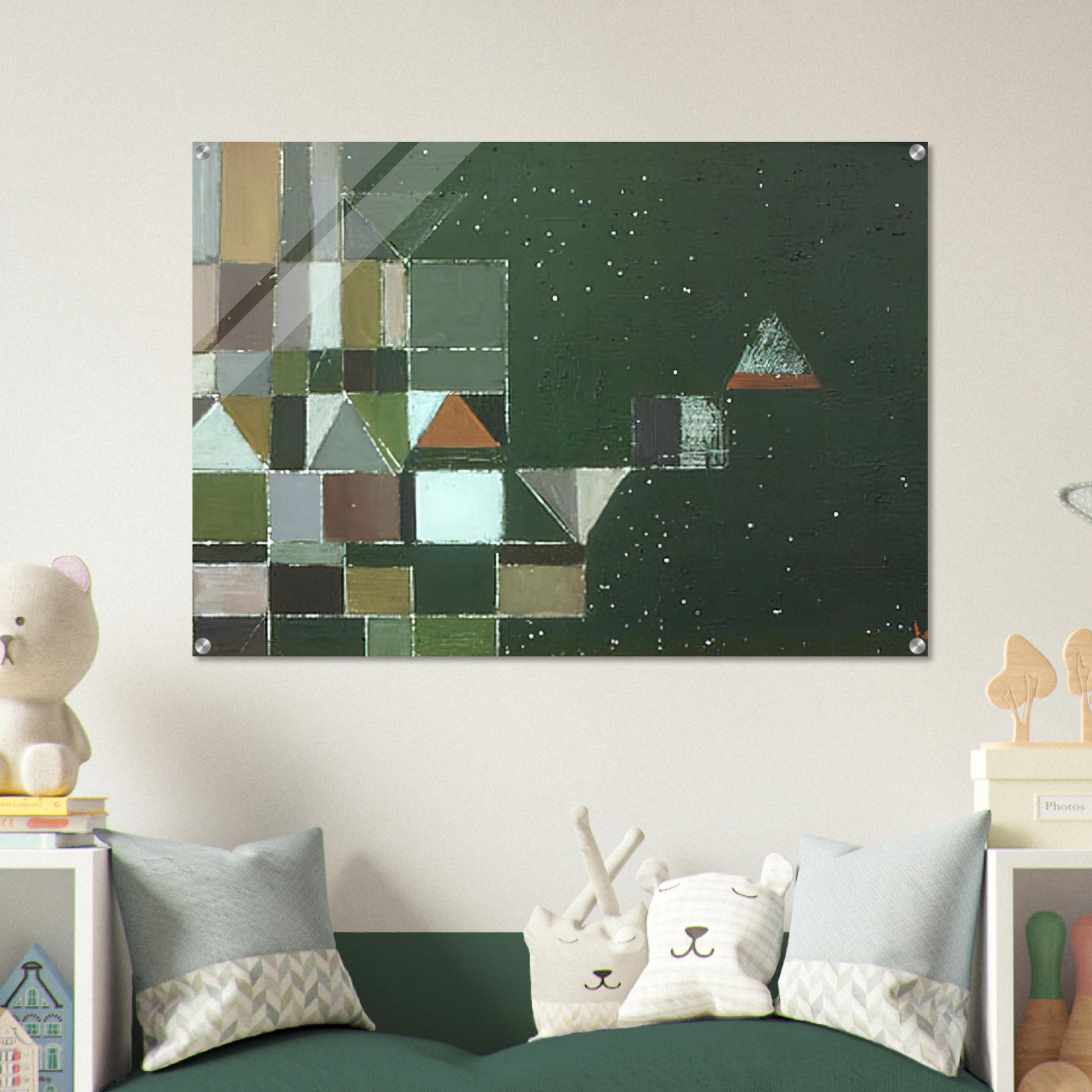 SQUARE MOTIF GREEN LILAC 1948 - Victor Pasmore Acrylic Print - 70x100 cm / 28x40″ inches