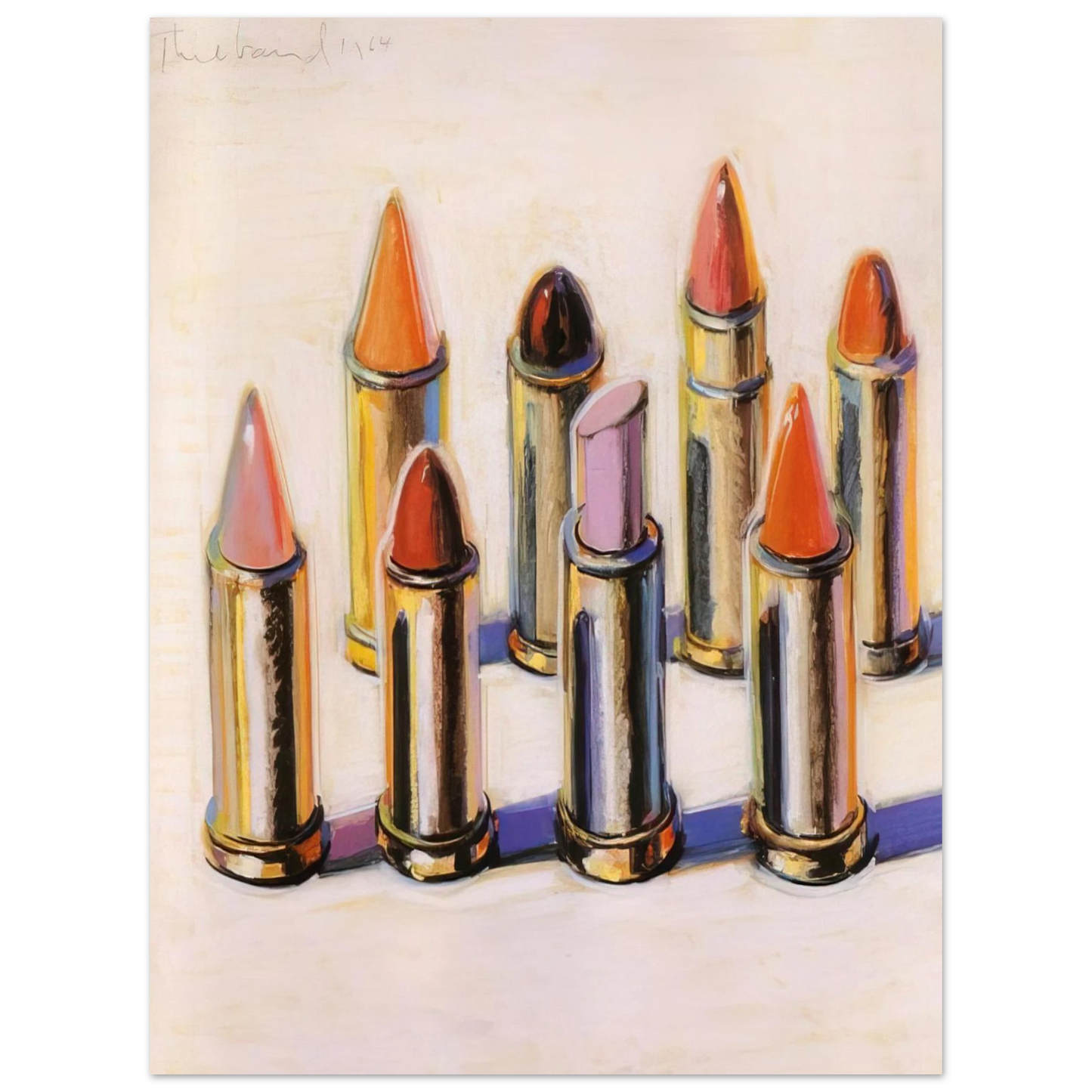 Wayne Thiebaud - Lipsticks - 1964 Wall Art - 21x29.7 cm / 8x12" - Fine Art Poster - -