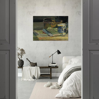 STILL LIFE WITH BOOKS 1895 - Henri Matisse Brushed Aluminum Print - 70x100 cm / 28x40 inches | Henri Matisse Aluminum Print | Henri Matisse Prints