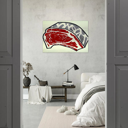 STANDING RIB 1962 - Roy Lichtenstein Brushed Aluminum Print - 70x100 cm / 28x40 inches | Roy Lichtenstein Aluminum Print | Roy Lichtenstein Prints