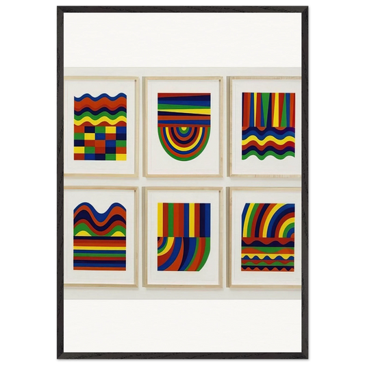 Arcs and Bands in Colors - Sol LeWitt 70x100 cm / 28x40 inches Framed Art Print – Black Wooden Frame