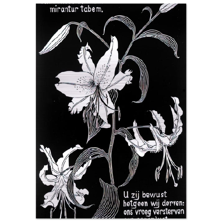 FLOWERS - MC Escher Brushed Aluminum Print - 70x100 cm / 28x40 inches | MC Escher Aluminum Print | MC Escher Prints | Maurits Cornelis Escher Prints