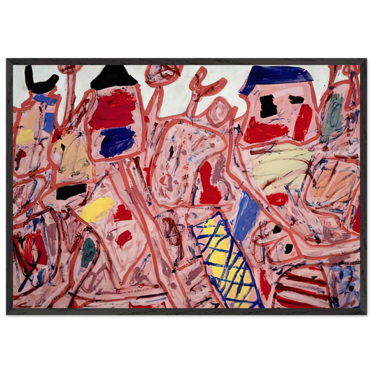 SUCCESSFUL CAMPAIGN - Jean Dubuffet 70x100 cm / 28x40 inches Framed Art Print – Black Wooden Frame