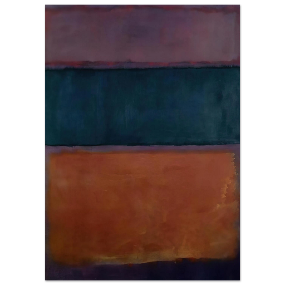 Mark Rothko - Untitled - 1963 Wall Art - 60x80 cm / 24x32 inches - Premium Wooden Framed Poster With Fine Art Paper-canvas - Black frame