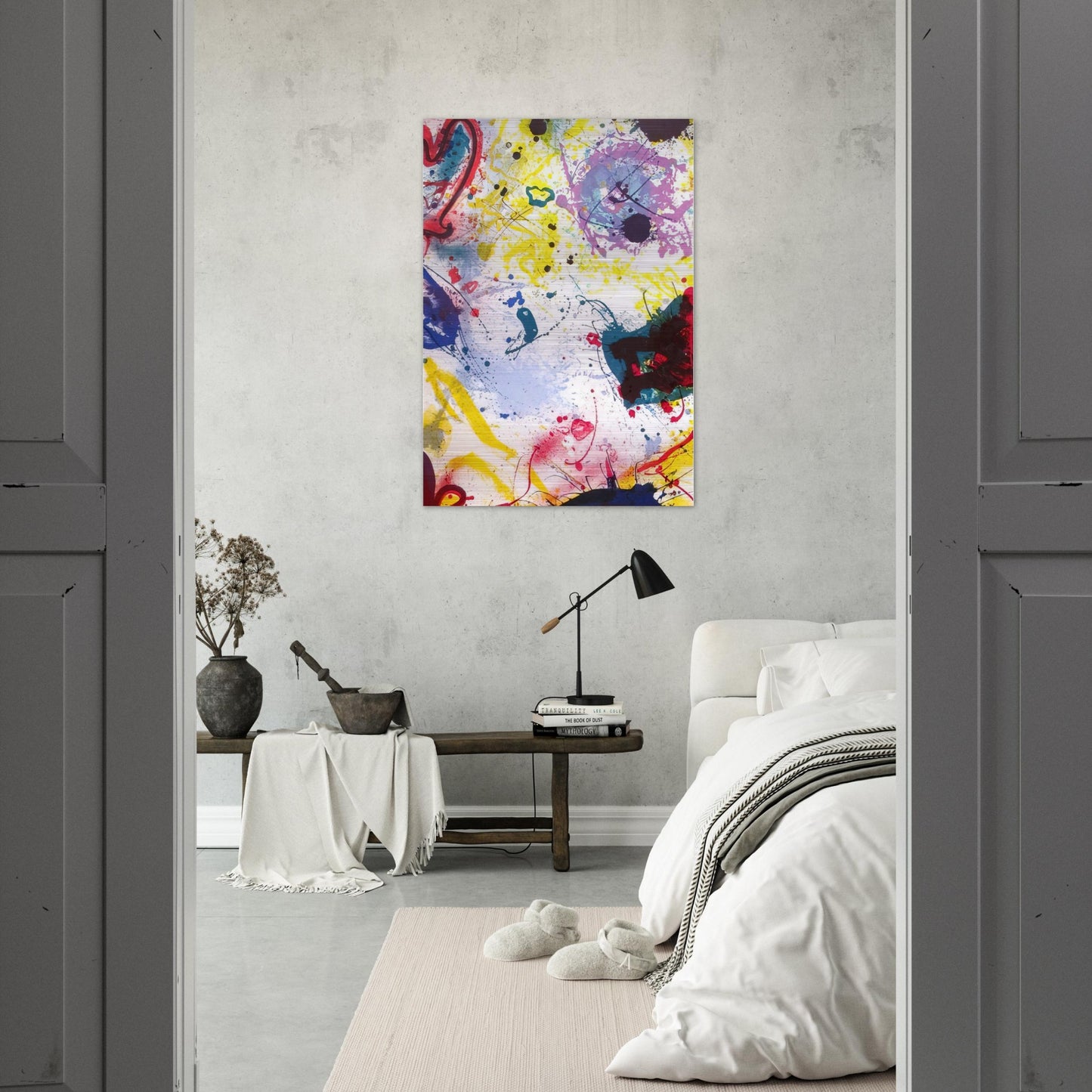 Untitled  SF-345  - Sam Francis Brushed Aluminum Print - 70x100 cm / 28x40 inches | Sam Francis Aluminum Print | Sam Francis Prints