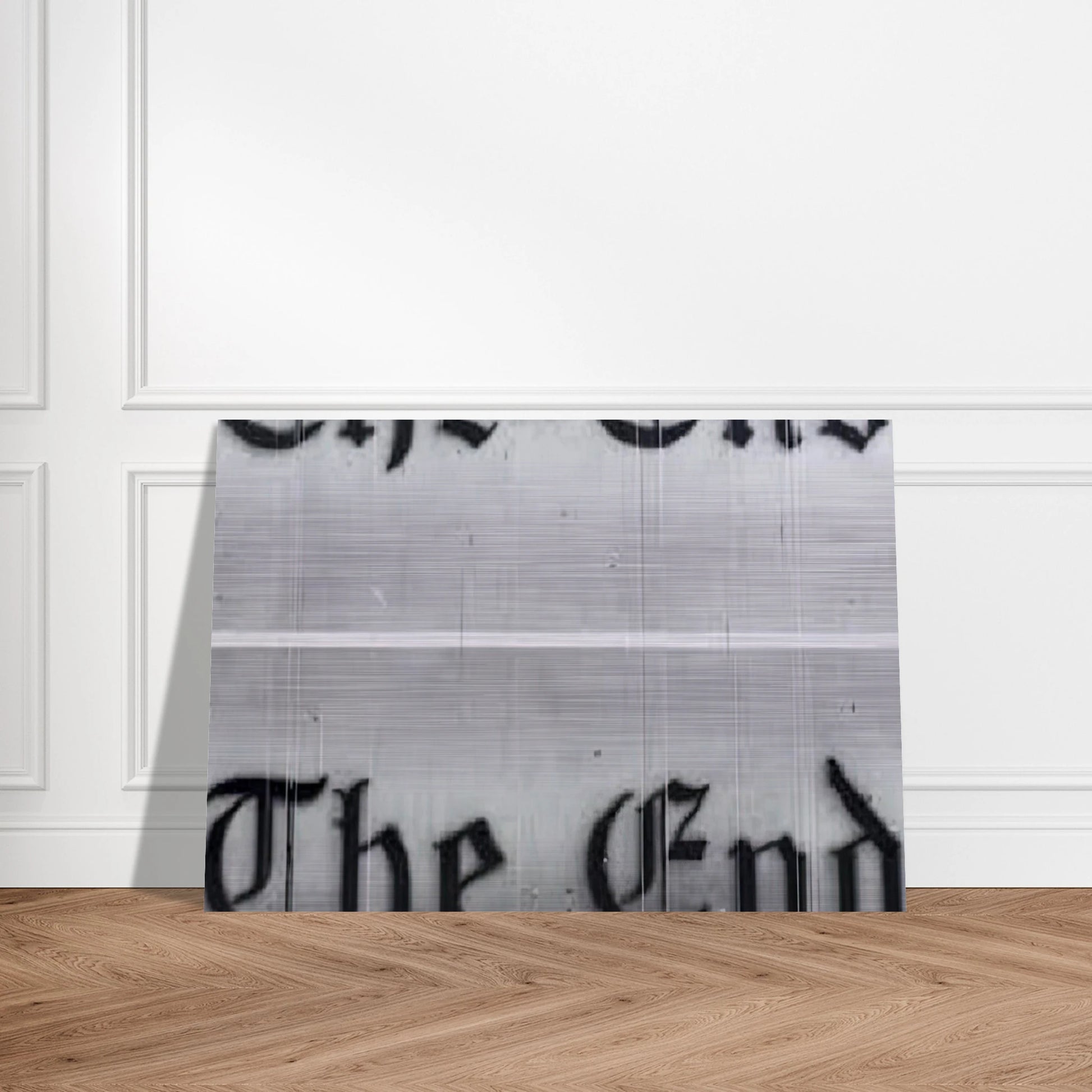 THE END 1991 - Edward Ruscha Brushed Aluminum Print - 70x100 cm / 28x40 inches | Edward Ruscha Aluminum Print | Edward Ruscha Prints