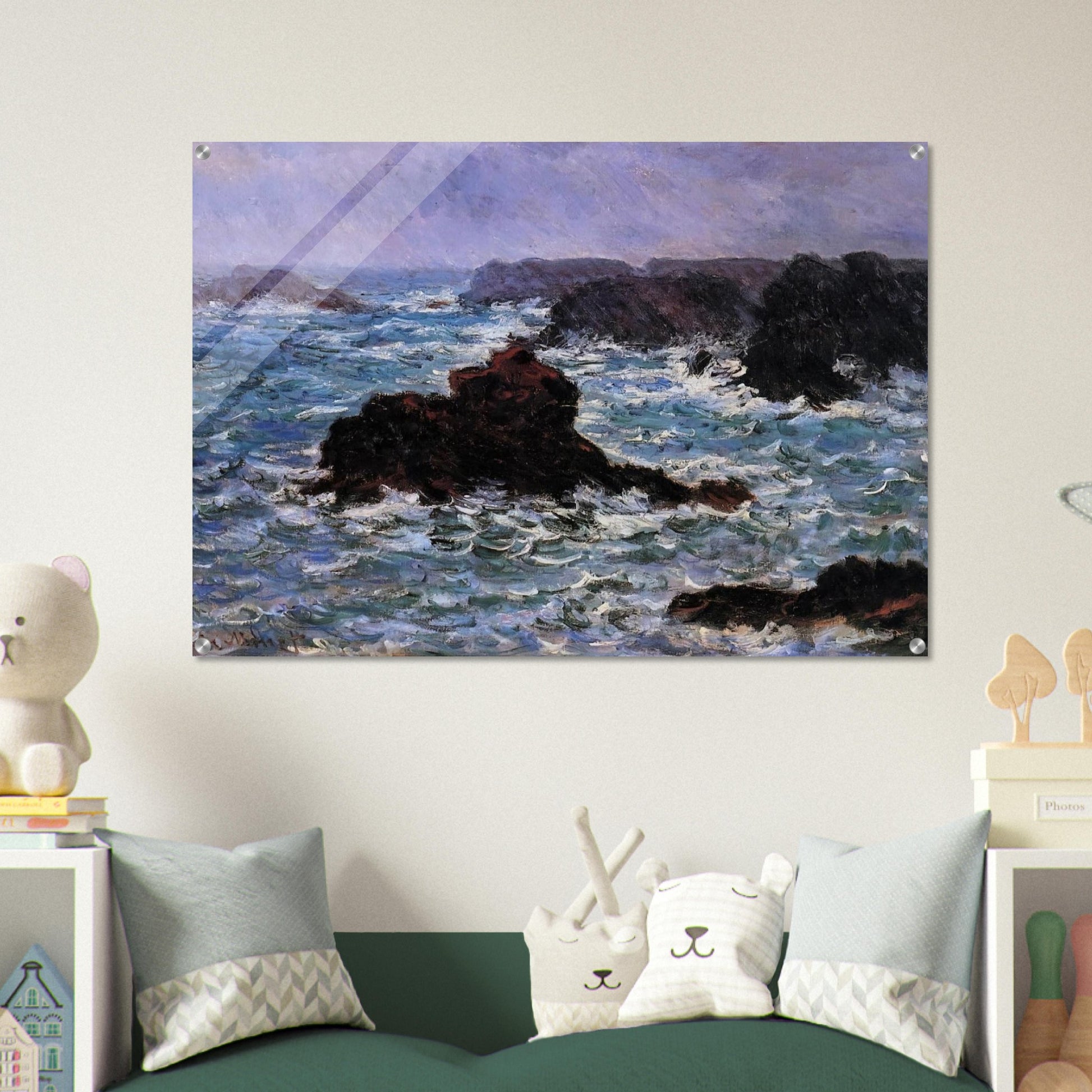 Belle-Ile, Rain Effect - claude monet Acrylic Print - 70x100 cm / 28x40″ inches