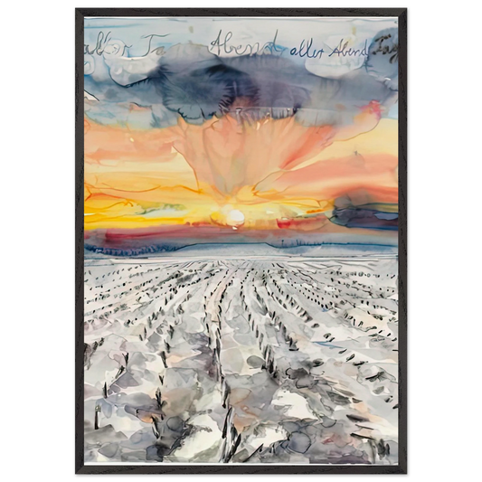 THE EVENING OF ALL DAYS THE DAY OF ALL EVENINGS 2014 - Anselm Kiefer 70x100 cm / 28x40 inches Framed Art Print – Black Wooden Frame
