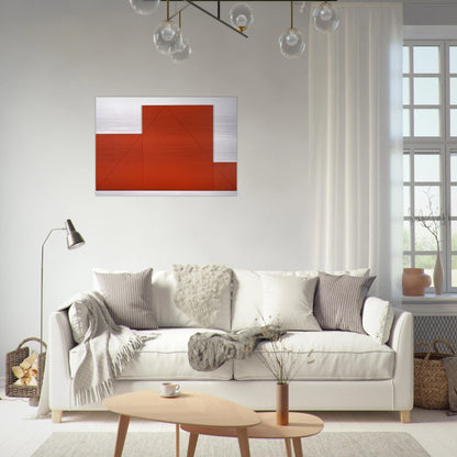A TRIANGLE WITHIN THREE RECTANGLES 1977 - Robert Mangold Brushed Aluminum Print - 70x100 cm / 28x40 inches | Robert Mangold Aluminum Print | Robert Mangold Prints