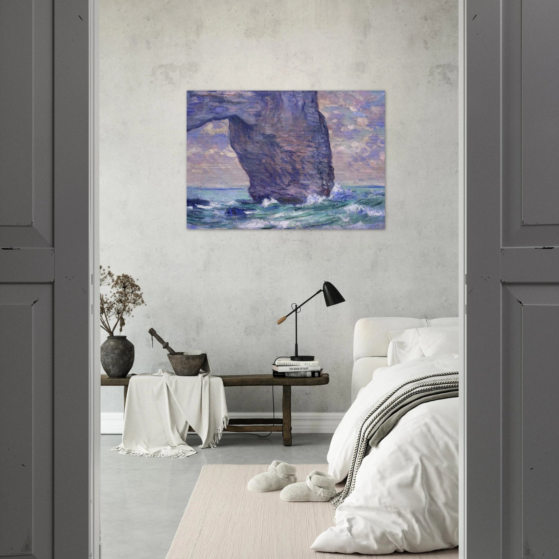 The Manneport, Seen from Below - claude monet Brushed Aluminum Print - 70x100 cm / 28x40 inches | claude monet Aluminum Print | claude monet Prints
