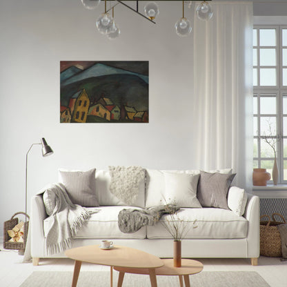 BERGLANDSCHAFT MIT H USERN 1912 - Alexej von Jawlensky Brushed Aluminum Print - 70x100 cm / 28x40 inches | Alexej von Jawlensky Aluminum Print | Alexej von Jawlensky Prints