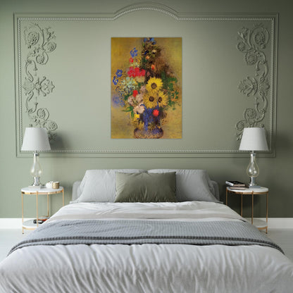 VASE OF FLOWERS 12 - Odilon Redon Brushed Aluminum Print - 70x100 cm / 28x40 inches | Odilon Redon Aluminum Print | Odilon Redon Prints