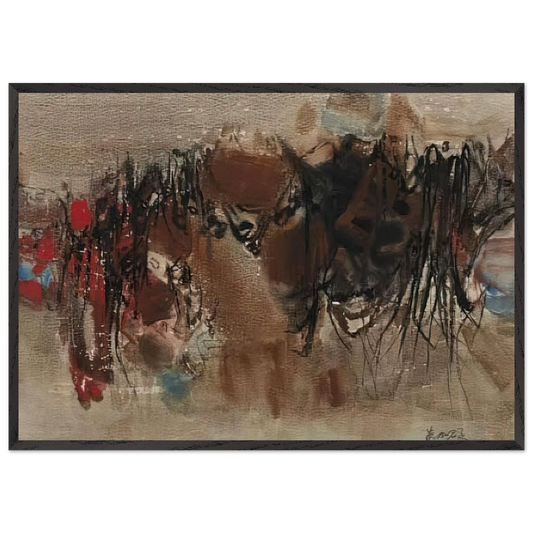 UNTITLED 1964 1 N1 - Chu teh Chun 70x100 cm / 28x40 inches Framed Art Print – Black Wooden Frame